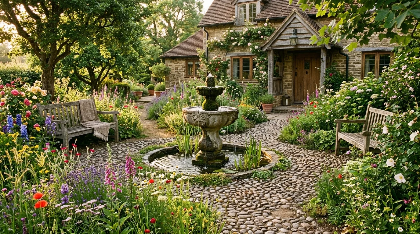 Rustic Stone Fountain